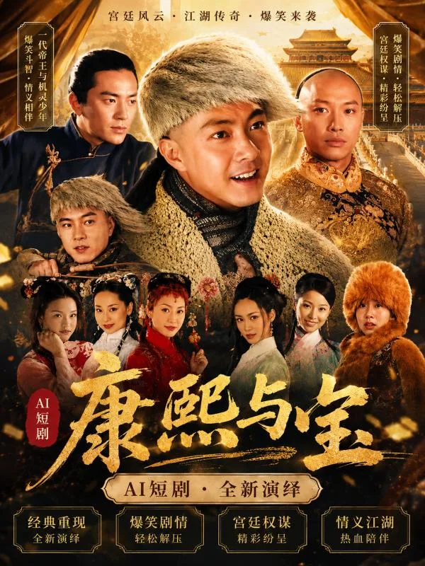 康熙与小宝 绝代佳人 深夜在私密寝宫深处与痞帅浪子尽情释放妩媚 ai成人 画面极具视觉冲击力让人看得心跳加速 ai短剧 海报