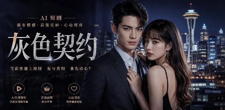 五十度灰AI加长版 ai短剧 ai成人 灰姑娘和霸道男主在豪宅里上演重口味情色梦 海报