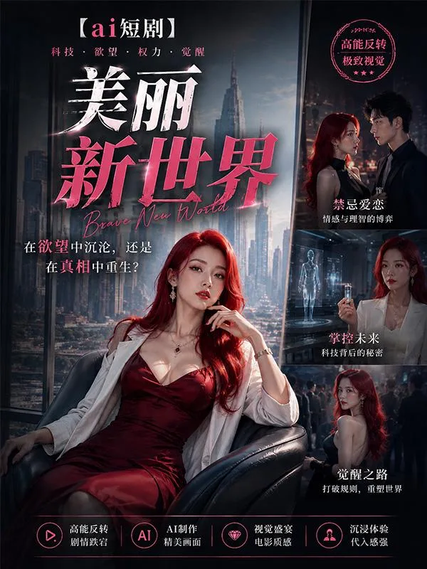 美丽新世界 真人版番外 红发御姐黑丝 ai短剧 厕所情欲故事 黑丝缠绵 海报